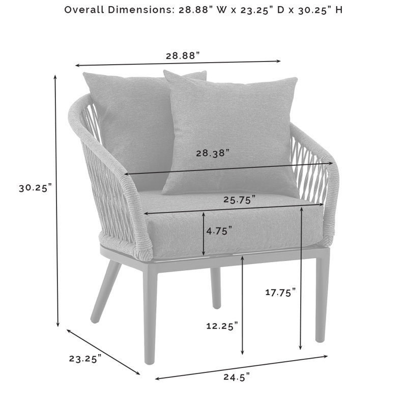 Powder Coated Steel Outdoor Lounge Chair