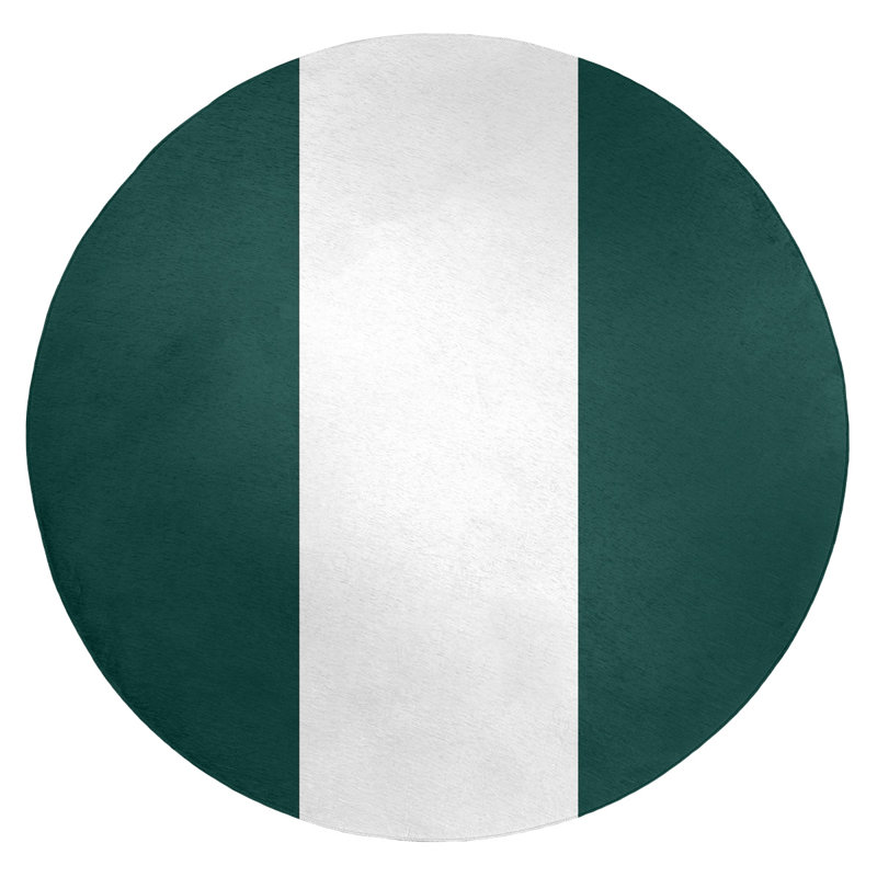 Tapis vert / blanc Oakland, Rond 5 pi