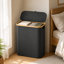 Panier à linge 3 compartiments de 160 L avec couvercle et sac de rangement amovible-1697036981-1697036983
