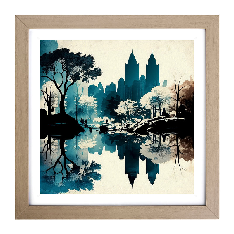 Central Park - Framed Print, Oak