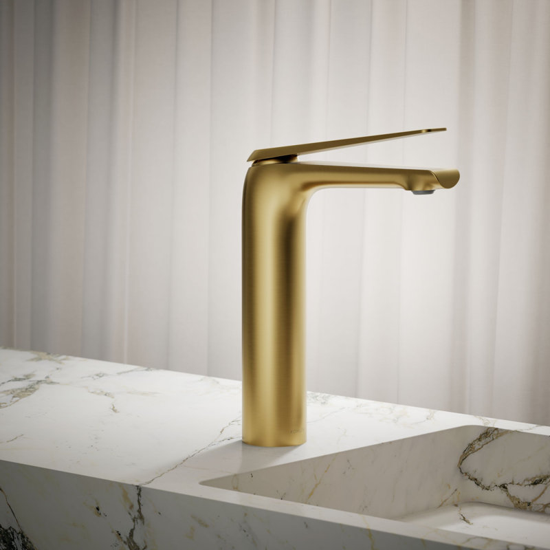 Avid Single-Handle Bathroom Sink Faucet, Vibrant Brushed Moderne Brass