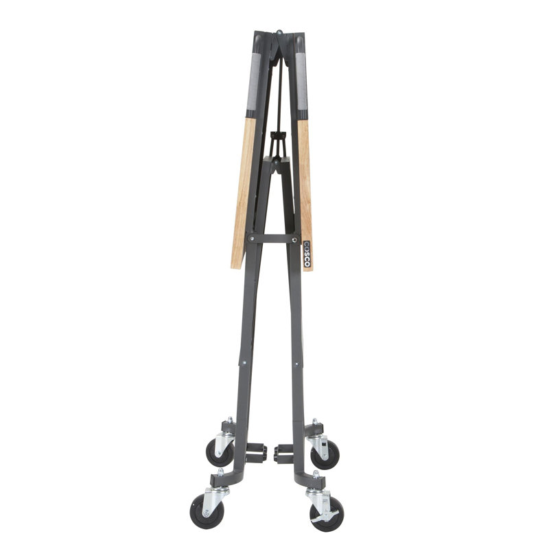 SmartFold Gray Steel Frame Portable Workbench with Hardwood Top
