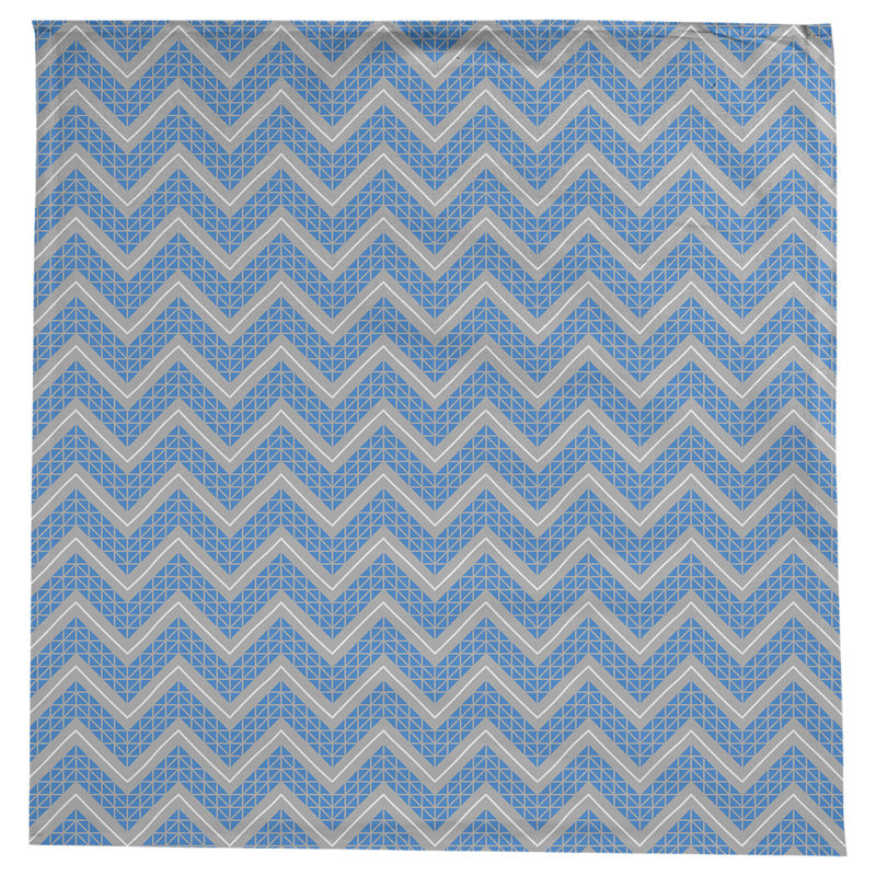 Stephenie Classic Hand Drawn Chevrons Tablecloth, Blue/Gray