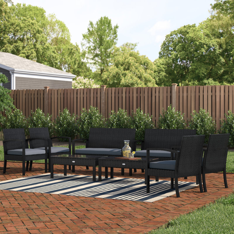 Churchton 8 - Person Patio Conversation Set with Cushions