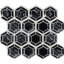 Carreau de mosaïque en marbre poli noir 12 po x 13 po Noir Hexagon-49665335