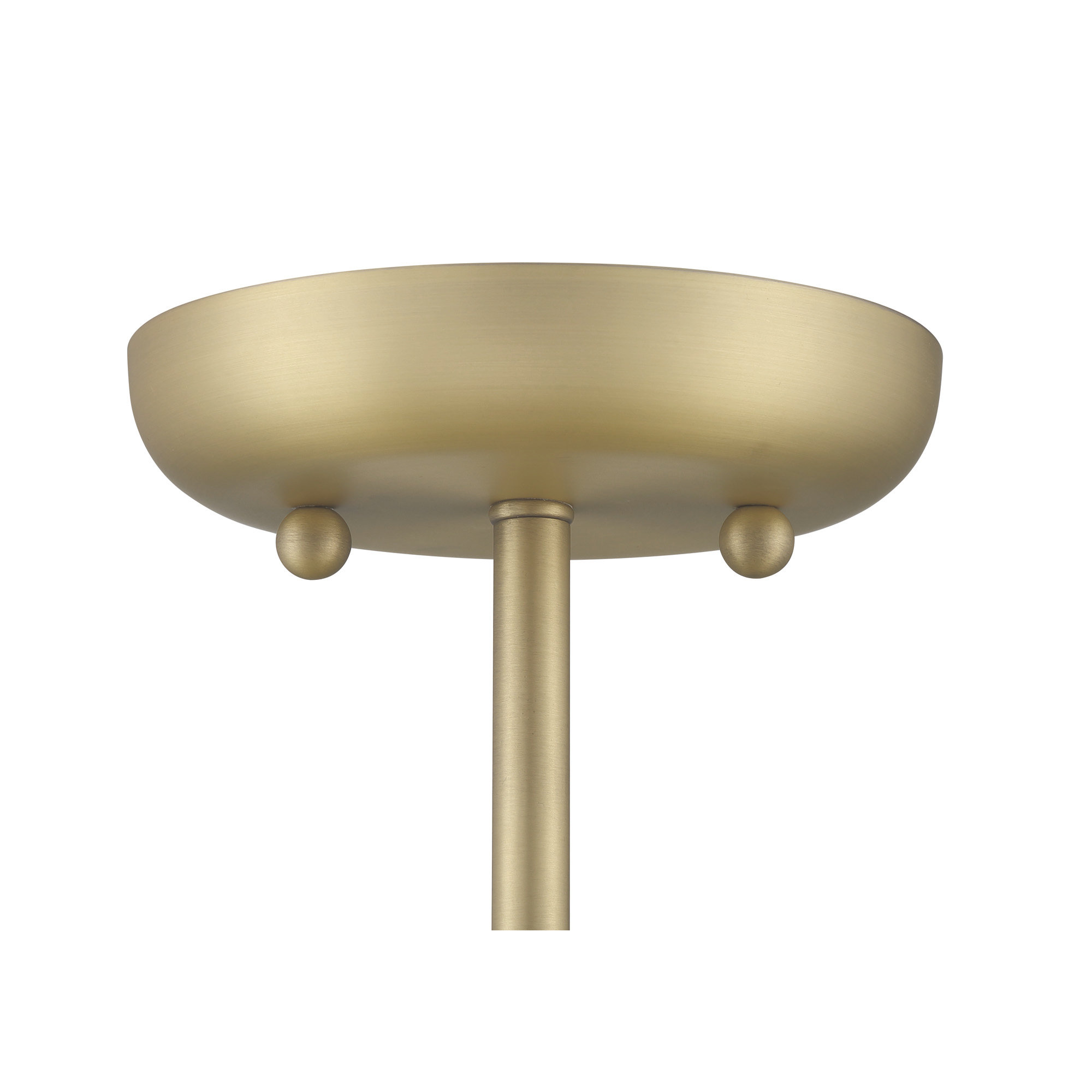 Del Single Light Metal Semi Flush Mount, Brass