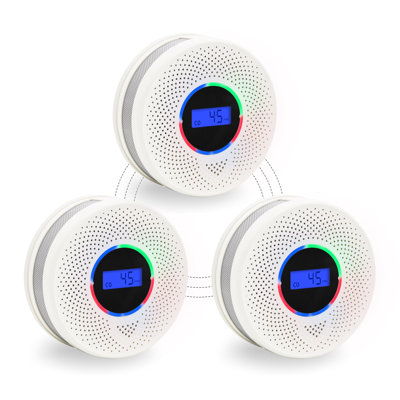 Upgraded Interlinked Smoke Carbon Monoxide Detector,Wireless Interconnected Smoke And CO Alarm,(White/3 PCS)