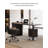 Modern Executive Desk with Cylindrical Drawer Unit and Asymmetrical Base-996411873