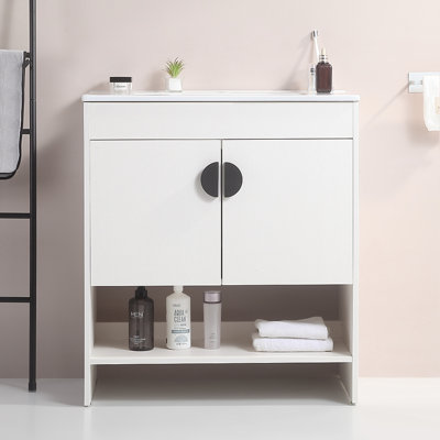 Compact Wall-mounted Solid Wood Vanity For Small Spaces