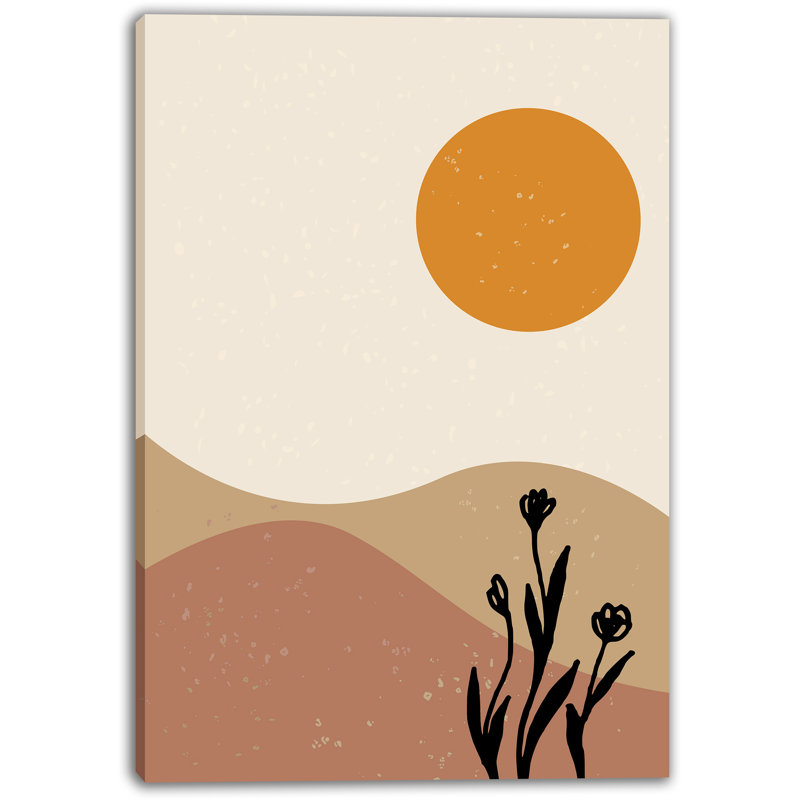 Desert Bloom Abstract Canvas Wrapped Wall Art, 36" H x 24" W x 1.5" D