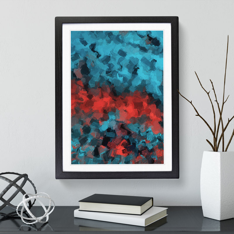 Battling The Sun Abstract - Single Picture Frame Print, Black Framed, 64cm H x 46cm W x 2cm D