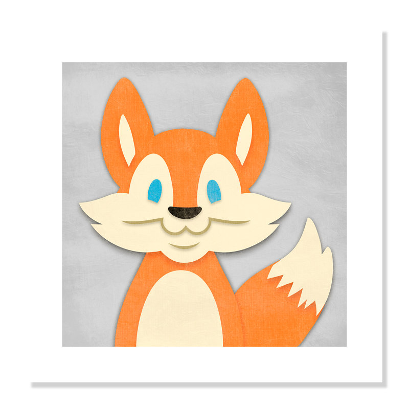 Cheery Fox Paper Print, 20" H x 20" W x 1" D, Paper