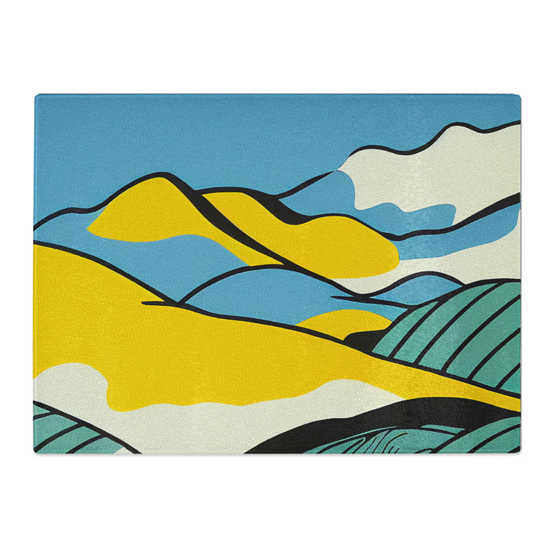 Landscape Pop Art  Glass Chopping Board