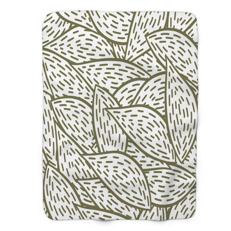 Feuilles nues - couverture sherpa de qualité supérieure 1 pièce, Grand lit