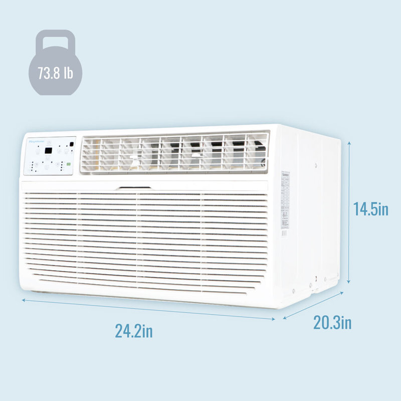 White 10,000 BTU Wall Mounted Air Conditioner with Heater and Remote