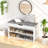 Shoe Storage Bench With Cushion, Entryway Bench With Lift Top Storage Box, 2-Tier Shoe Rack Bench, Adjustable Shelf, For Hallway, Bedroom, Cloakroom, White And Grey