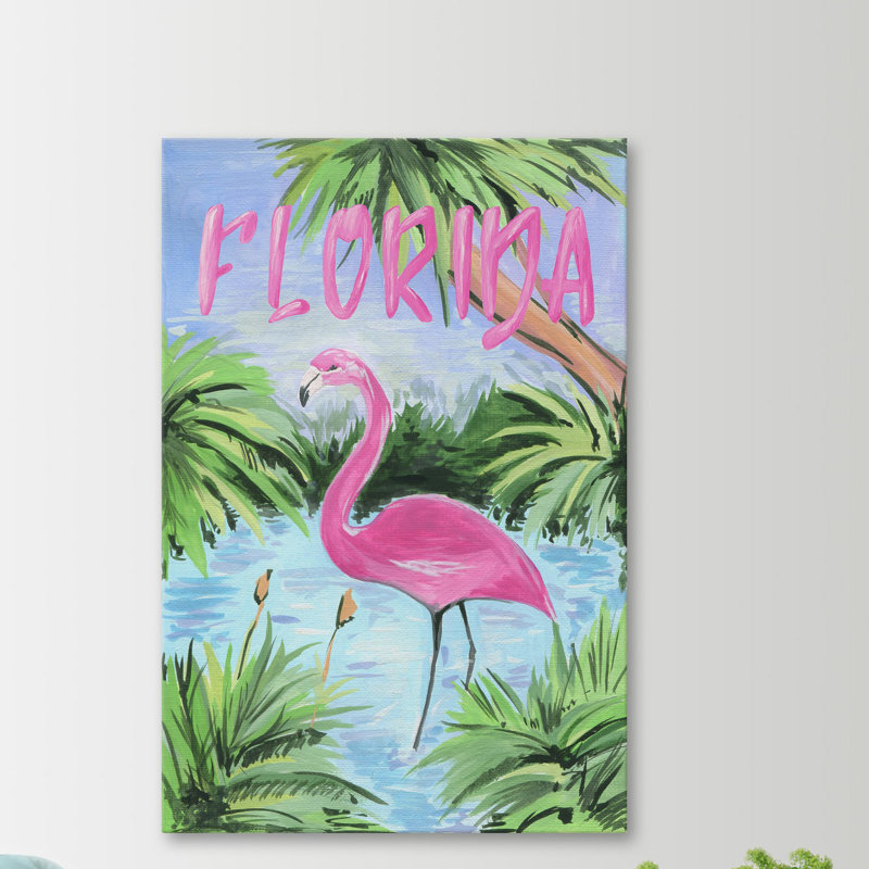 " Florida Flamingo II ", 45" H x 30" W x 1.5" D