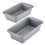 Farberware GOLDEN BAKE Bakeware Nonstick Loaf / Meatloaf /Bread Pan Set, 2 Piece, Gray