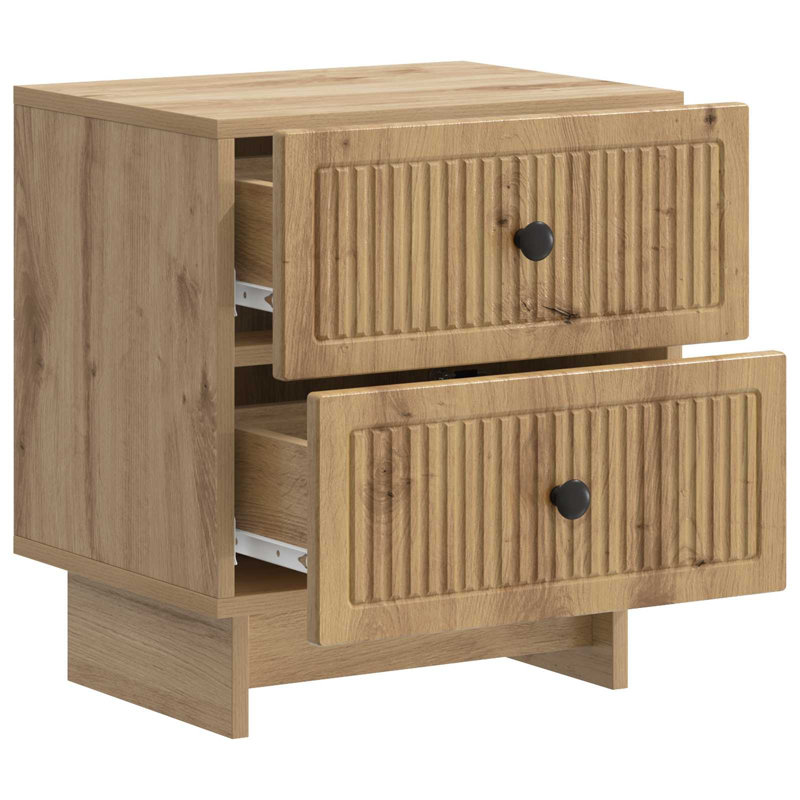 43cm W Manufactured Wood Bedside Table, Artisan Oak