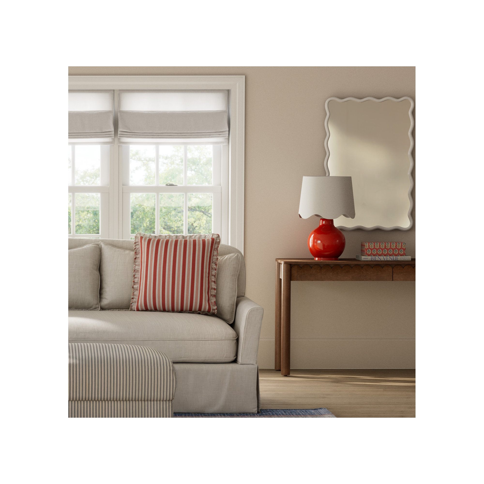Maura Accent Table Lamp, Orange, White, 22"H x 15"W x 15"D