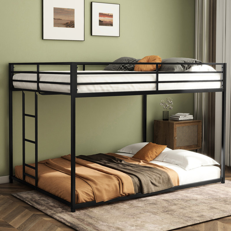 Lit superposé carré classique en métal Classic, convient aux chambres familiales, design, interchangeable, aucun sommier nécessaire en métal, caractéristiques permettant d'économiser de l'espace, sommier, sommeil confortable