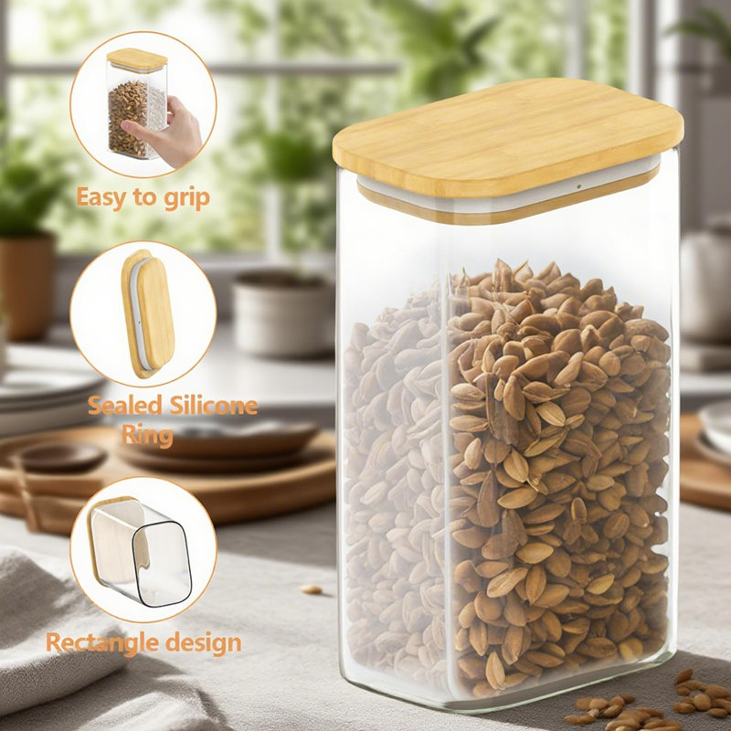 Glass Jar - Set of 3, 1700ml