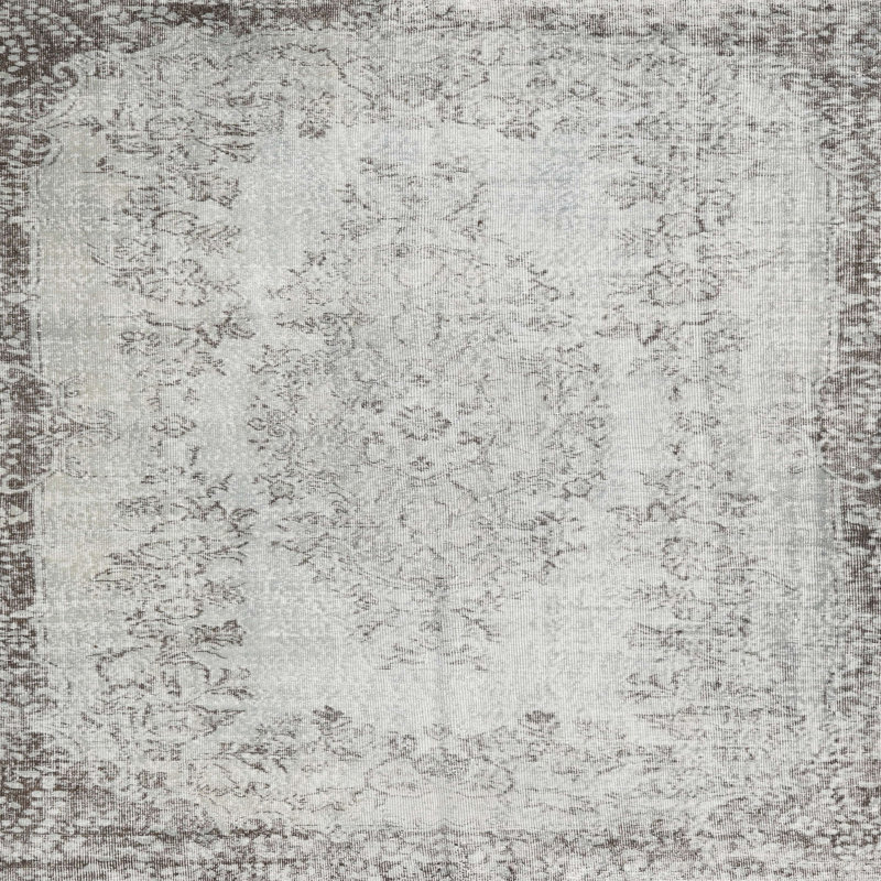 Laine orientale beige/Tapis décoratif grise, Carré 7 pi