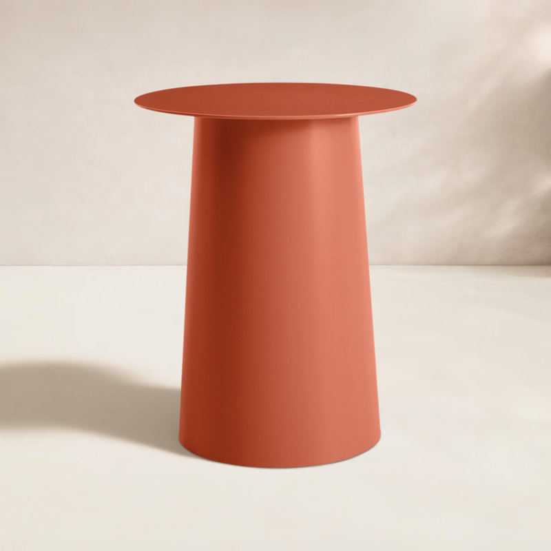 Circula End Table, Tomato, 21" H x 17" W x 17" D