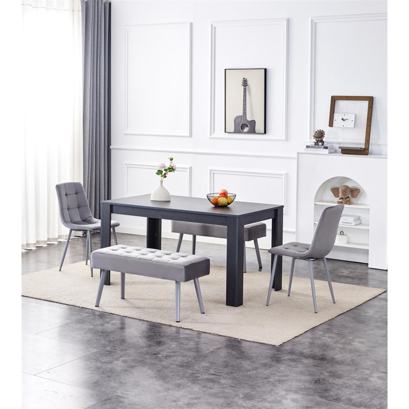 Sarilyn 6 - Person Dining Set, Charcoal, 75" H x 117" L x 77" W