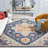 Mahlum Oriental Hand Tufted Wool Area Rug in Beige/Navy-503403464