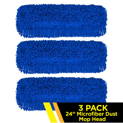 Gritt Commercial Microfiber Looped Dust Mop Pad Head, Pack of 3