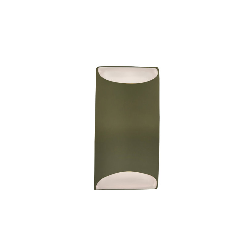 Applique murale en céramique Beda, Vert mat, H 10,75 po x l 5,5 po x P 4 po