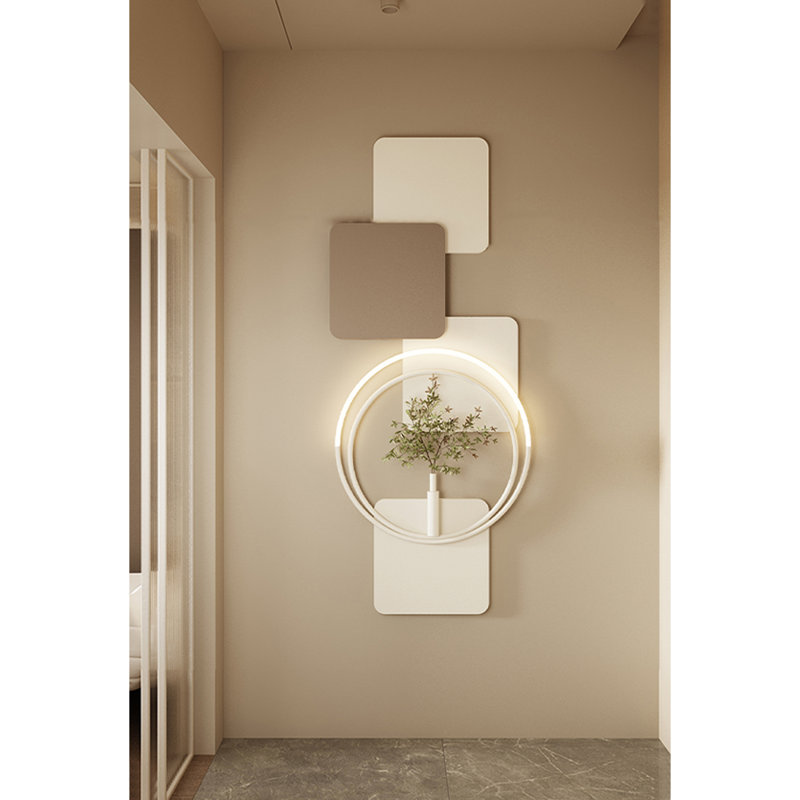 Décoration murale crème en métal à DEL crème - Entrée et chambre à coucher, H 46,46 po x l 19,69 po x P 1,97 po