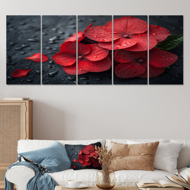 Salazar - Hydrangea Canvas Art Set, 28" H x 60" W