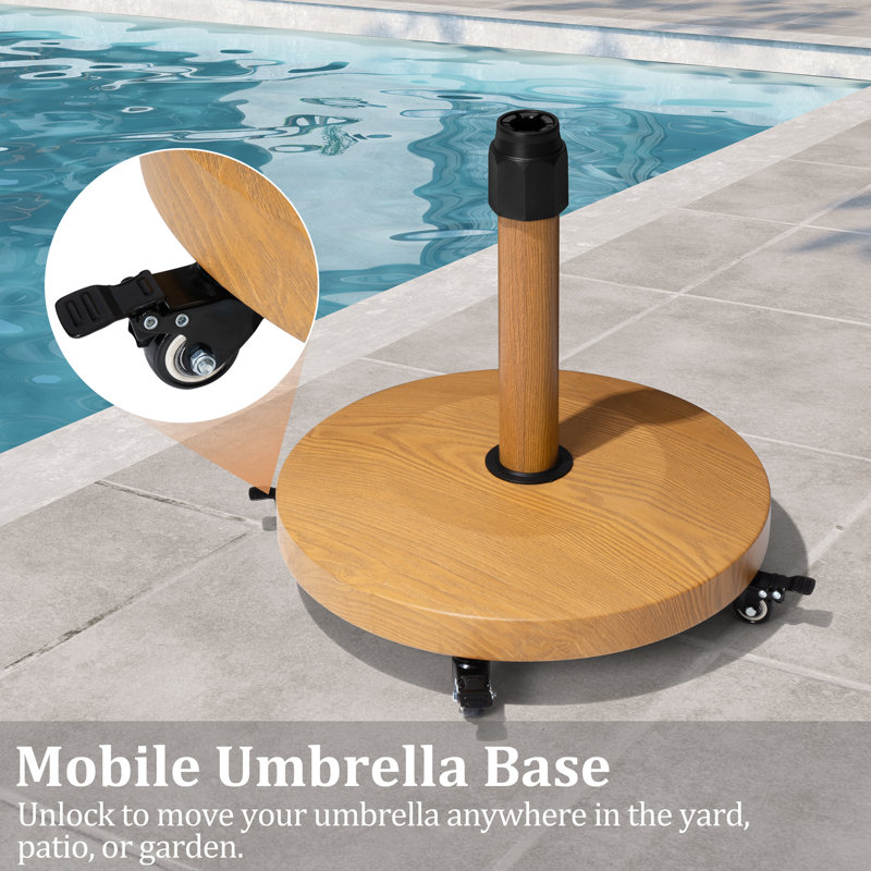 Viviane 54,62 Lb. Base de parasol avec roulettes, teck, Teck