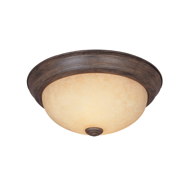Kaylor Glass Flush Mount, Warm Mahogany / 4.5" H x 11.25" W / Amber