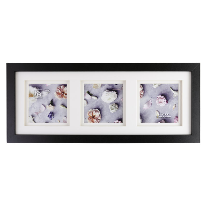 Fien Wood Matte Picture Frame with Mat, Black
