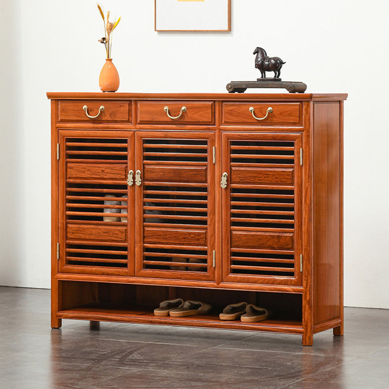 High quality solid wood home storage shoe cabinet, 38.58" H x 54.33" W x 15.35" D