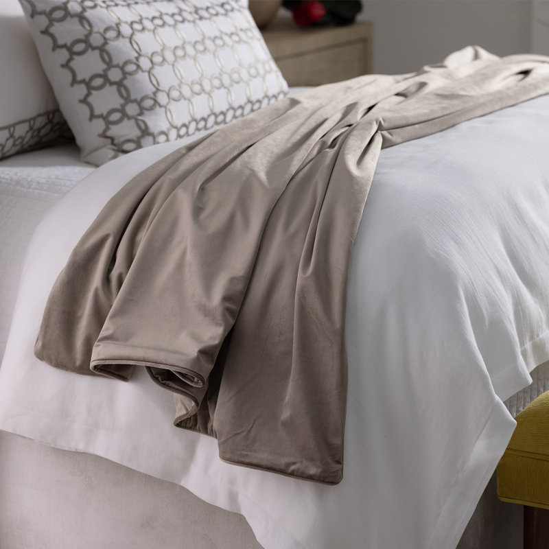 Milo Unquilted Throw Blanket, Buff