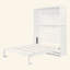 Lit escamotable double pleine grandeur avec tablettes, blanc