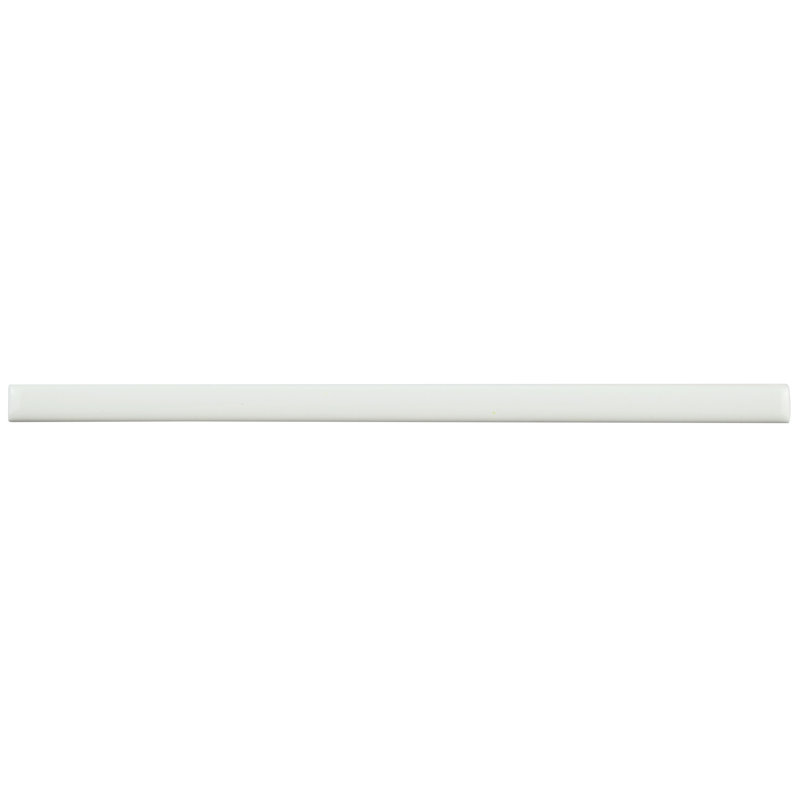 Blanco 7 7/8" x 3/8" Ceramic Pencil Liner Tile Trim in White