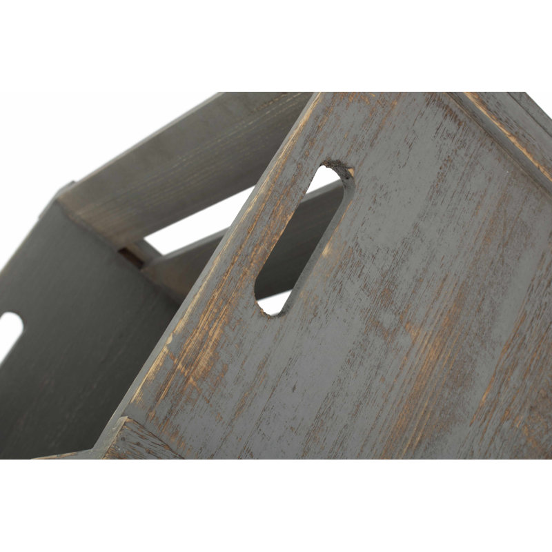 Deep Crate Wood Basket, 30.5cm W x 43cm D