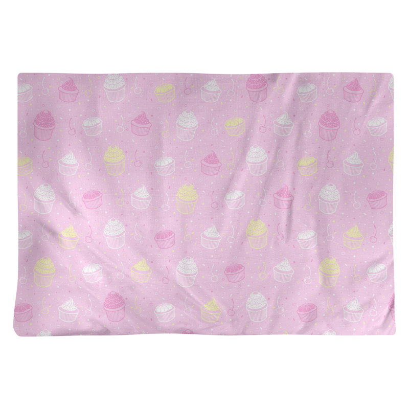 Napperon en coton 18 po Classic cupcake, Rose / Jaune