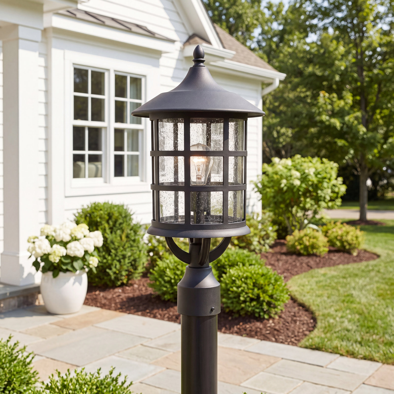 Freeport Seeded Metal Outdoor Lantern Head, Textured Black