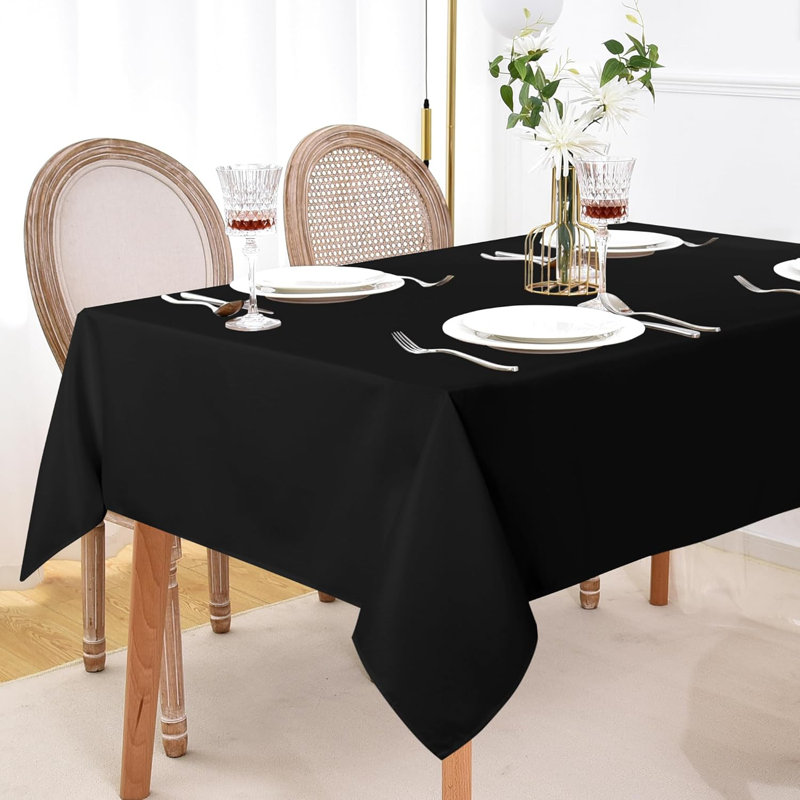 4 Pack Black Polyester Rectangle Table Cloth for 60 x 84 Inch