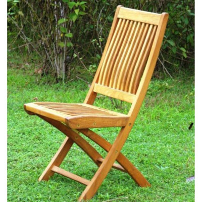 Foldable Outdoor Patio Dining Side Chair with Cushion