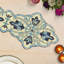 Chemin de table brodé bleu blanc perlé avec broderie de perles de verre pour Noël et décoration intérieure-132234802