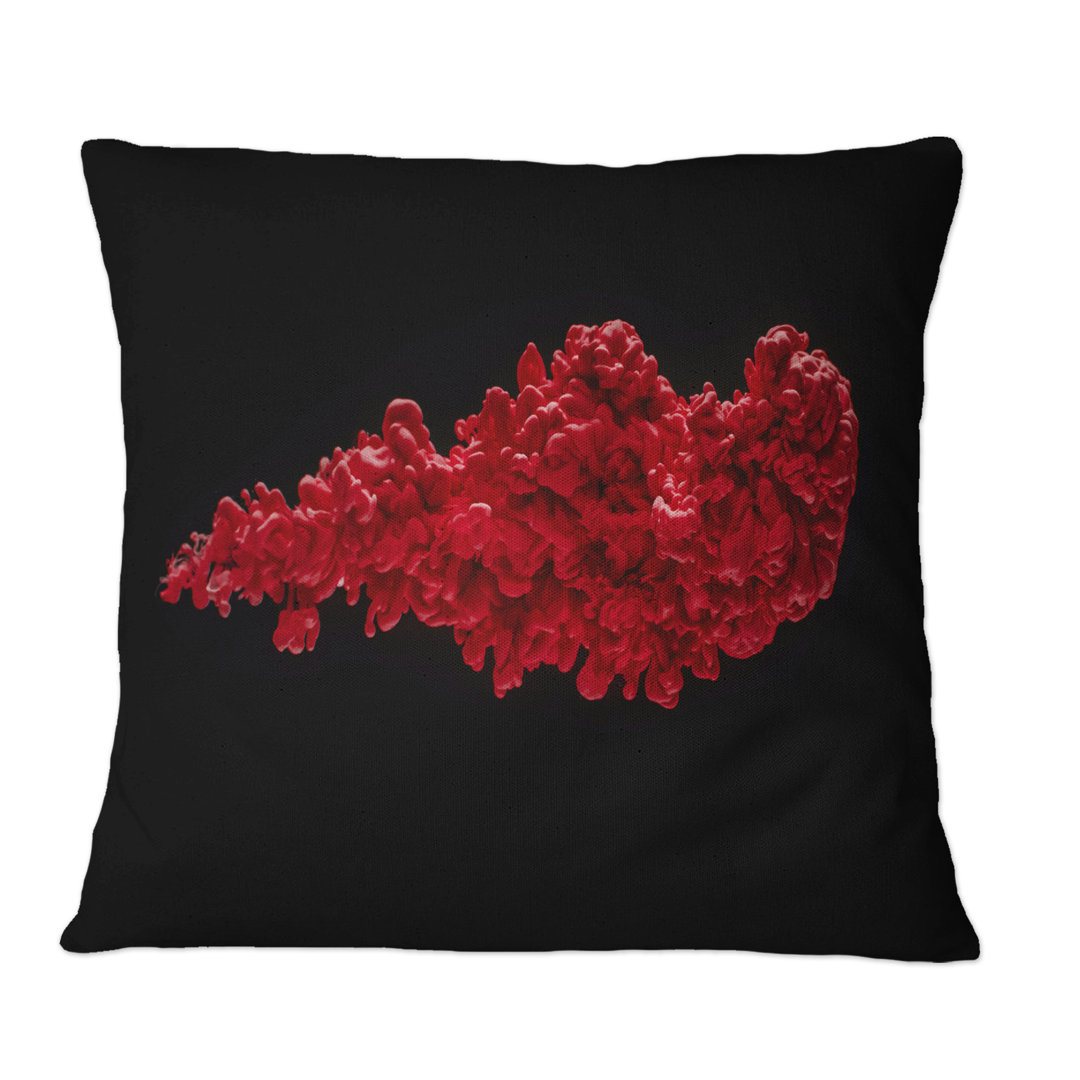 Red River Or Red Ink Liquid Art - Modern Printed Throw Pillow Design Art 