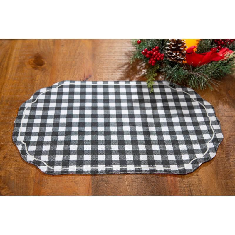 Lenia Cotton Plaid Oval Placemat