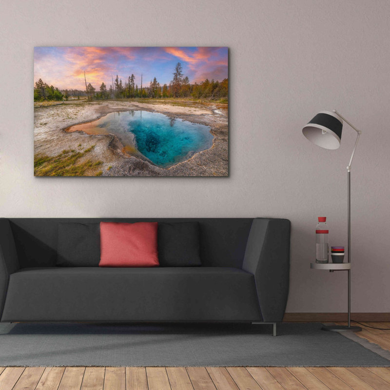 «Thermal Sunset - Yellowstone National Park» par Darren White, estampe numérique sur toile, L 60 po x H 40 po